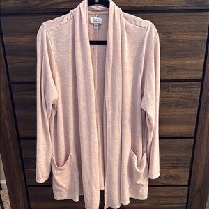 Women's Pink Open Front Cardigan Sweater